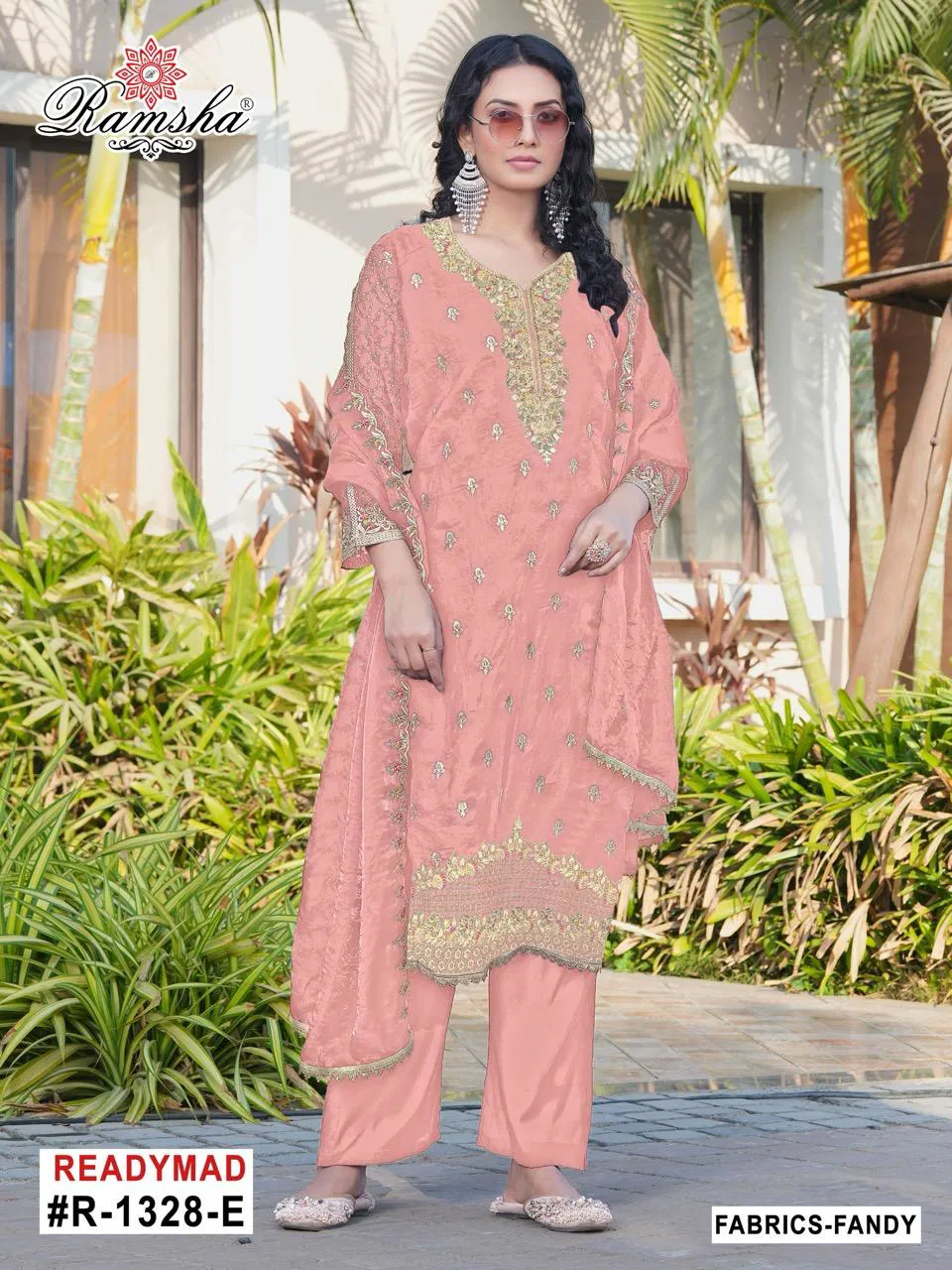 R 1328 Nx By Ramsha Fandy Pakistani Readymade Suits Wholesalers In India